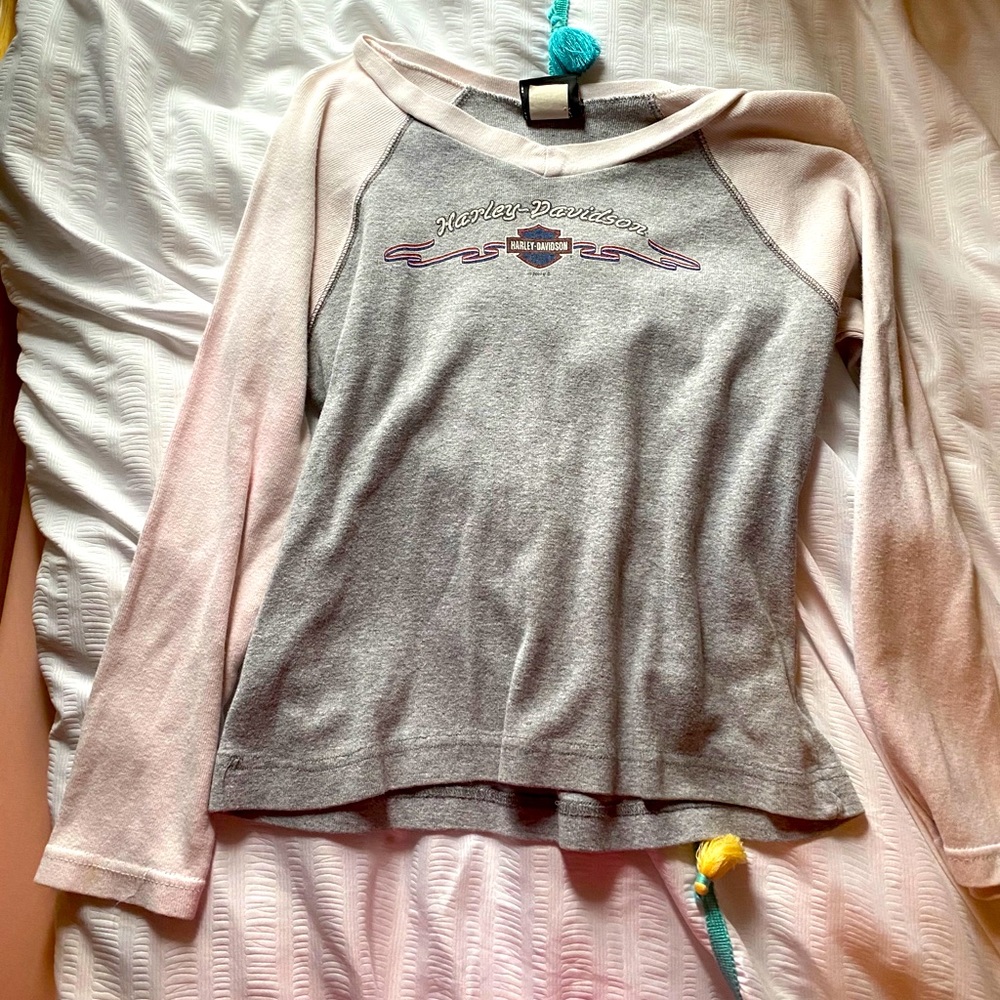 Harley Davidson 3/4 length sleeve shirt